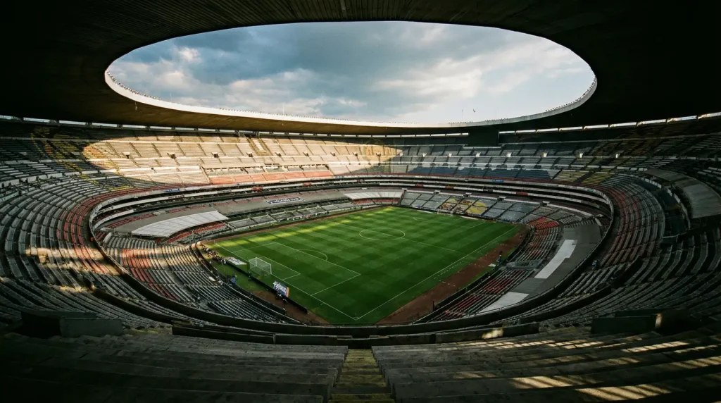 Estadio Azteca interior view football stadium hosting World Cup match