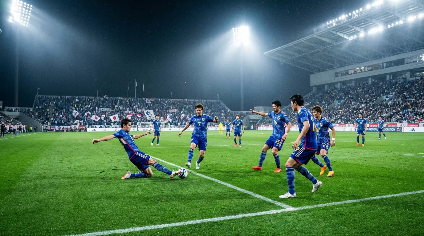 Japan Samurai Blue national football team during an AFC World Cup qualifying match