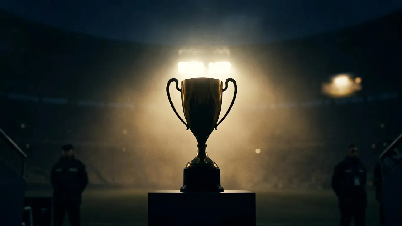 World Cup 2026 trophy contenders concept image with stadium and knockout-stage mood