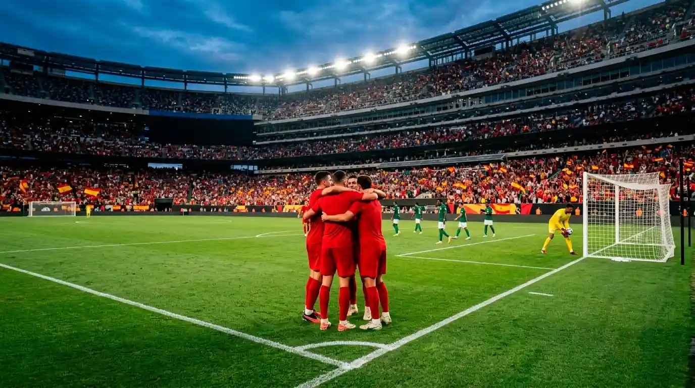 Spain celebrate Oyarzabal's brace as Saudi Arabia keeper picks ball out of net, Group H Matchday 2