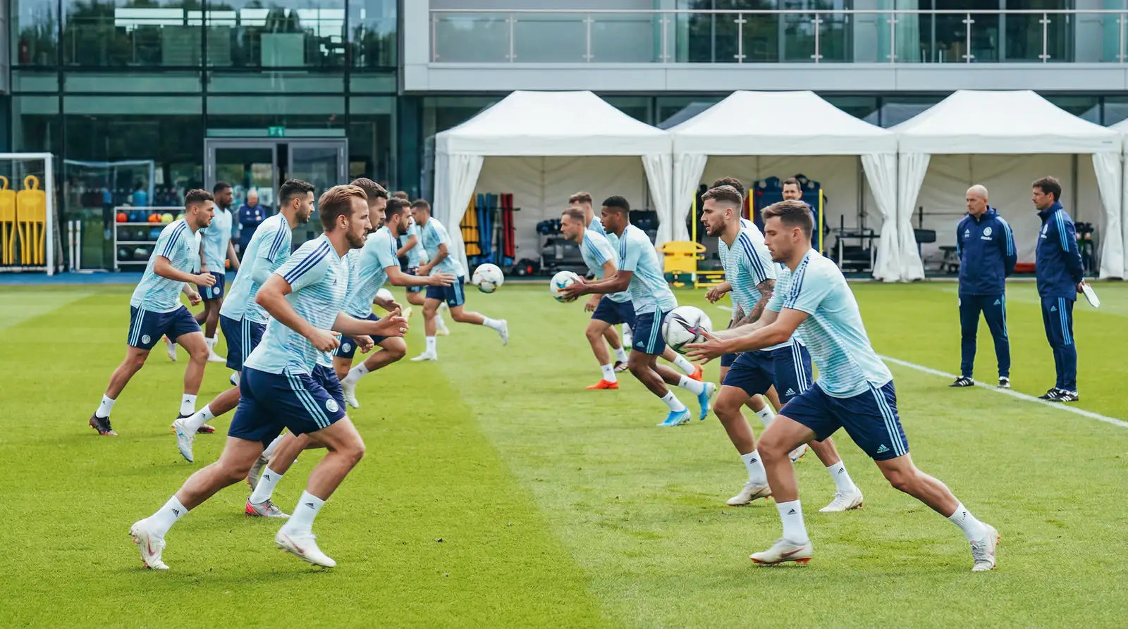Professional football players training ahead of the 2026 World Cup